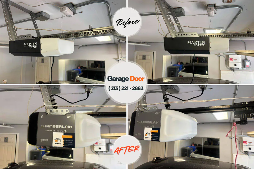 Before and after: garage door repair Herriman, UT